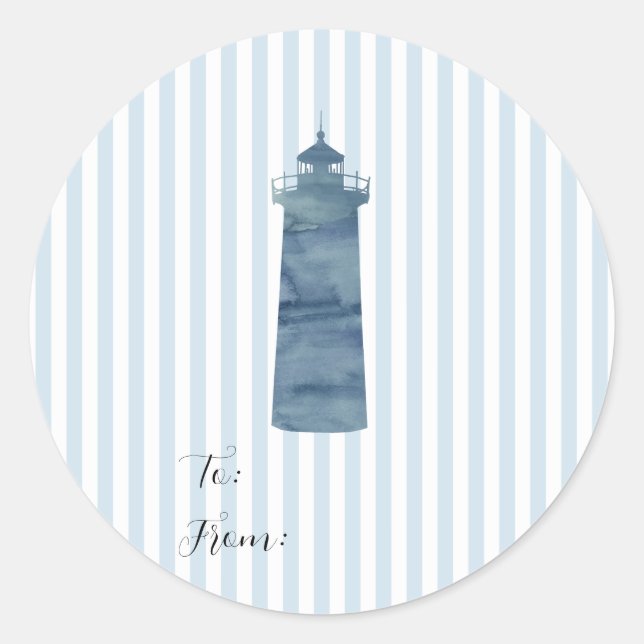 Adesivo Lighthouse Painting Náutica Blue Stripe Coastal (Frente)