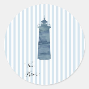Adesivo Lighthouse Painting Náutica Blue Stripe Coastal