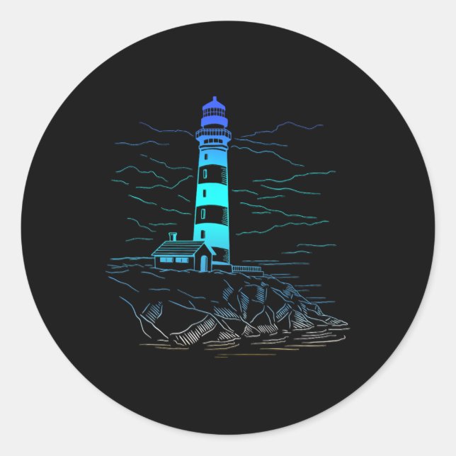 Adesivo Lighthouse Seaside House Sailing Sea Beach Life Bo (Frente)