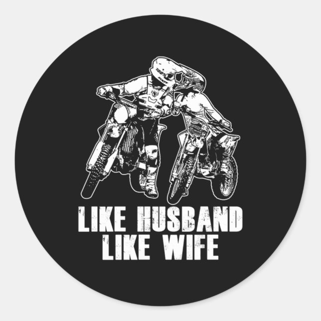 Adesivo Like Husband Like Wife Motocross Dirt Bike Gift (Frente)