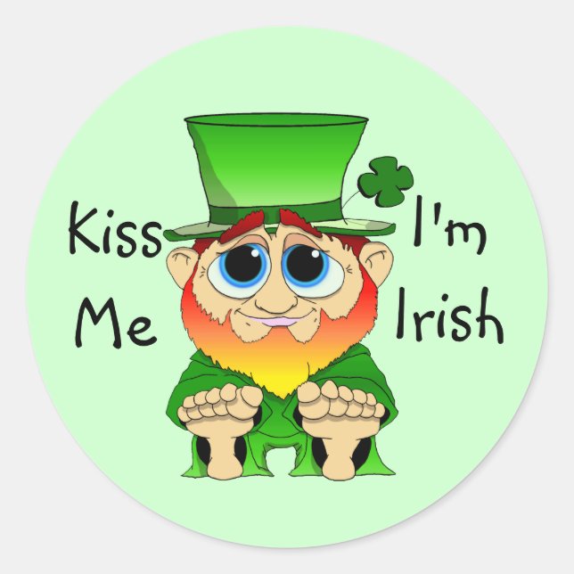 Adesivo Lil Blarney Beije-me Sou Irlandês (Frente)