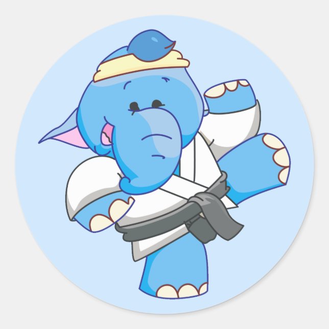 Adesivo Lil Blue Elephant Karate (Frente)