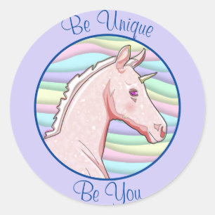 Adesivo Lil Palomino Unicorn Birthday (ondas pastel)