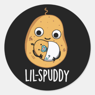 Adesivo Lil Spuddy Funny Potato Pun Dark BG