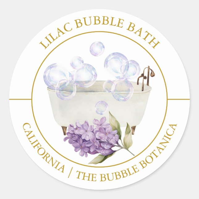 Adesivo Lilac Bubble Bath label (Frente)