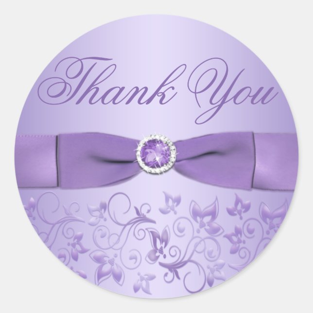 Adesivo Lilac Floral Obrigado Sticker (Frente)