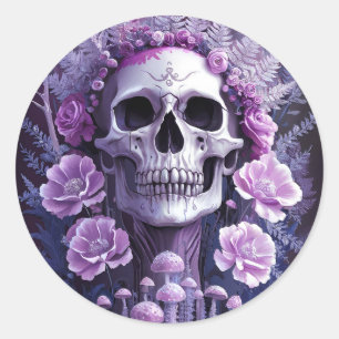 Adesivo Lilac Garden Gótico Skull, Fantasia Roxa
