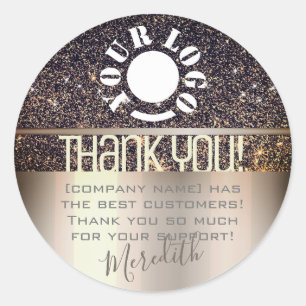 Adesivo Lilac Glitter Glam Ombre Obrigado Logotipo Modelo