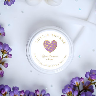 Adesivo Lilac Heart Love & Obrigados Support Business