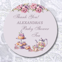 Lilac Pink Floral Tea Party Favor do Chá de fralda