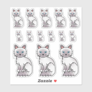 Adesivo Lilac Point Birman / Ragdoll Cute Cartoon Cats