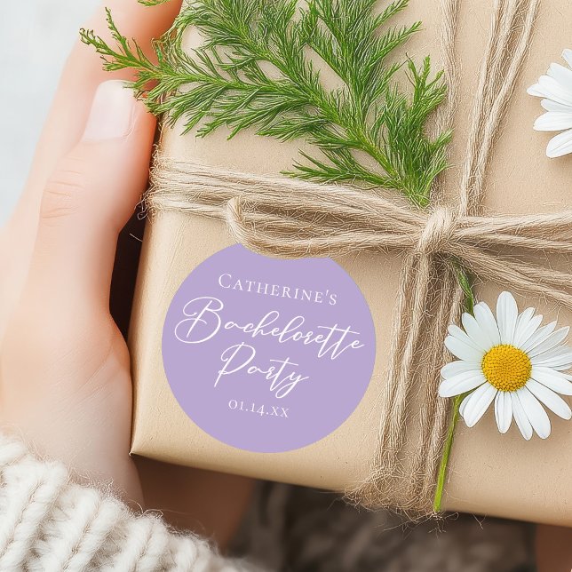 Adesivo Lilac Purple Bachelorette Party Personalized (Criador carregado)