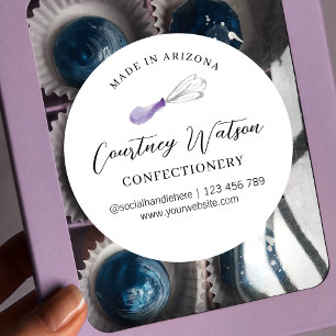 Adesivo Lilac Purple Whisk Script Feito Com Amor