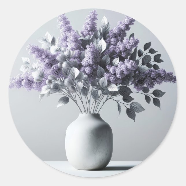 Adesivo Lilacs e Buquê de Folha de Prata (Frente)