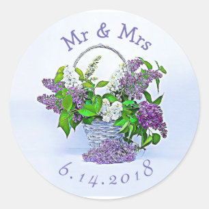 Adesivo Lilacs Wedding personalizados do roxo das