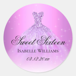 Adesivo Lilás Roxo Elegante Doce 16