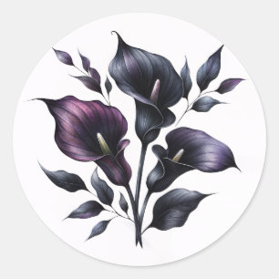Adesivo Lilases Calla Roxas e Pretas Góticas