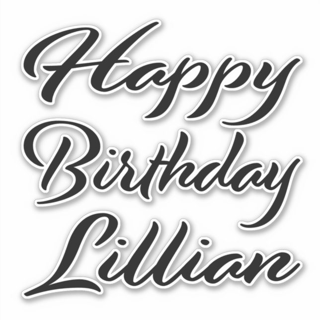 Adesivo Lillian Name Vorname black Sticker Geburtstag (Frente)