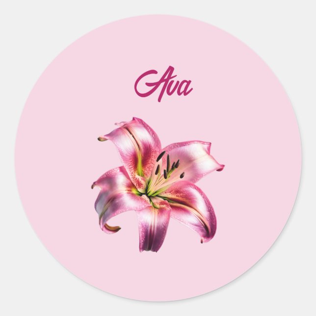 Adesivo Lily Asiática Rosa-Rosa Iridescente (Frente)