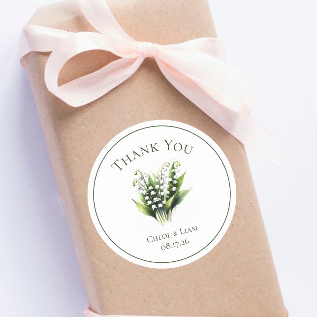 Adesivo Lily Elegante do Casamento da Flor do Vale (Criador carregado)