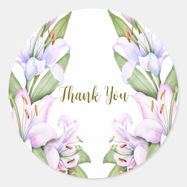 Adesivo Lily Flowers de Ouro Rosa de Festa Frente Bonita (Frente)