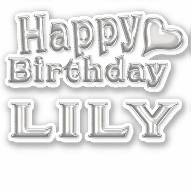 Adesivo Lily Happy Birthday silver Aufkleber Sticker (Frente)