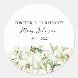 Adesivo Lily Memorial Funeral Classic Round Sticker