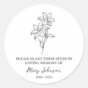 Adesivo Lily Memorial Funeral Seed Packet
