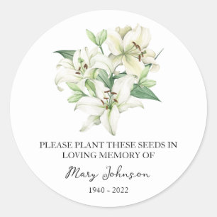 Adesivo Lily Memorial Funeral Seed Packet