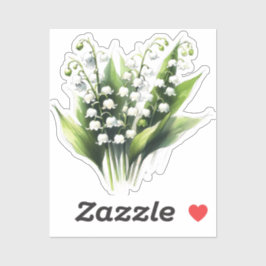 Adesivo Lily of the Valley Flower Bonito Garden Watercolor