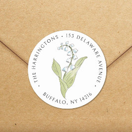 Adesivo Lily of the Valley May Floral Return Address