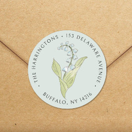 Adesivo Lily of the Valley May Sage Floral Return Address