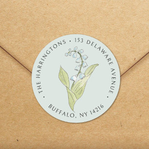 Adesivo Lily of the Valley May Sage Floral Return Address