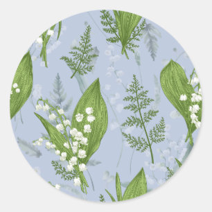 Adesivo Lily of Valley com Ferns   Azul