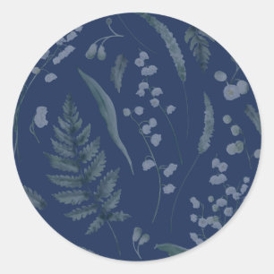 Adesivo Lily of Valley com Ferns Azul Escuro