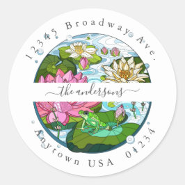 Adesivo Lily Pads; Selo de Envelope de Endereço de Devoluç