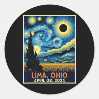 Adesivo Lima Ohio Total Solar Eclipse 2024 Starry Night Va