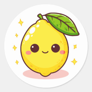 Adesivo Limão Amarelo Fofo Feliz