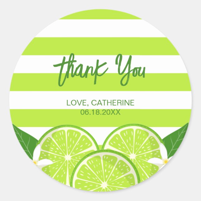 Adesivo Limão Botânico Citrus Summer Obrigado (Frente)