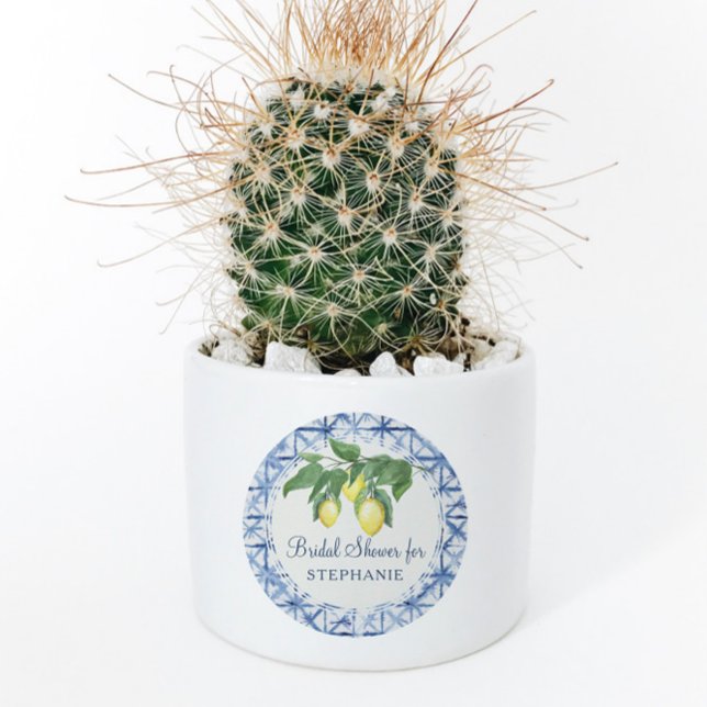 Adesivo Limão Citrus w Foliage Foliage Azul n Branco (Criador carregado)