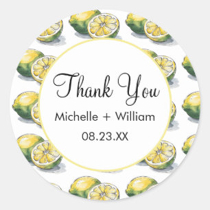 Adesivo Limão de Casamento por Aquarela Moderno sem Costur
