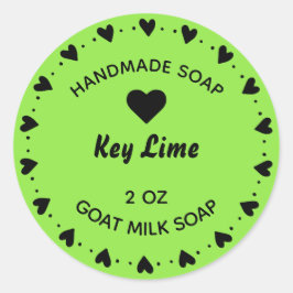 Adesivo Limão de Coração do Coração Russo de Sabão Caseiro