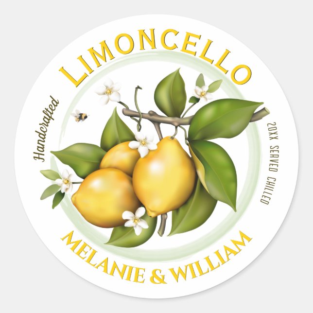 Adesivo Limão Limoncello Fruta Botânica (Frente)