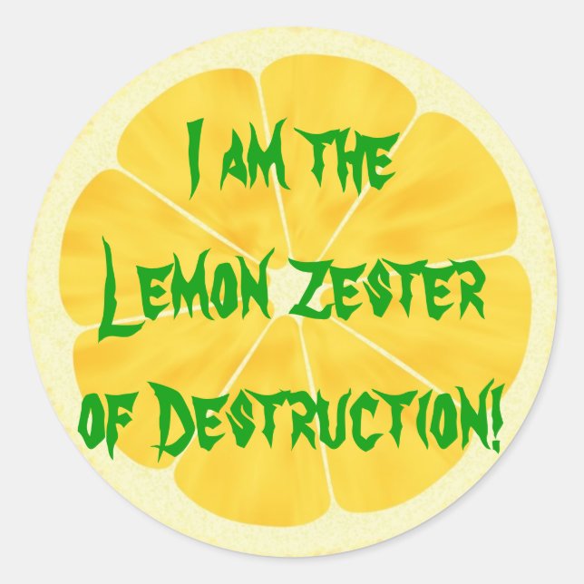 Adesivo Limão Zester da destruição! (Frente)