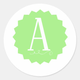 Adesivo Lime Green Initial Round Stickers