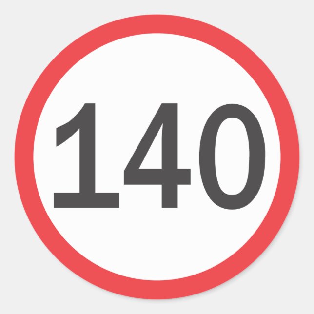 Adesivo Limite de 140 (Frente)