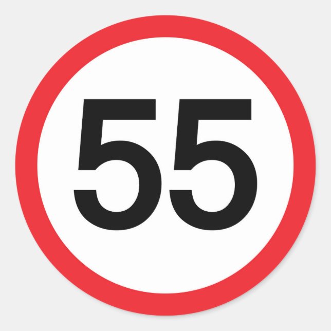 Adesivo limite de velocidade 55 (Frente)