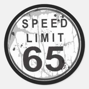 Adesivo Limite de velocidade 65 Vinheta Grungy