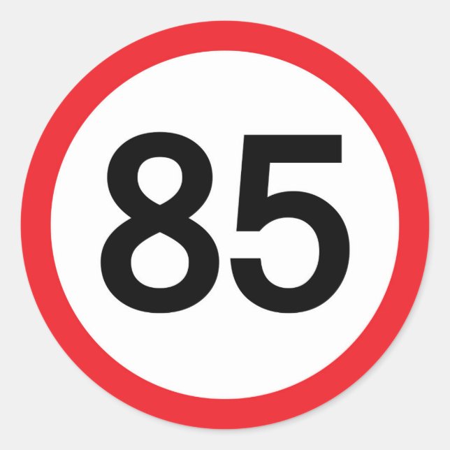 Adesivo limite de velocidade 85 (Frente)