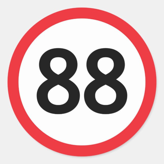 Adesivo limite de velocidade 88 (Frente)
